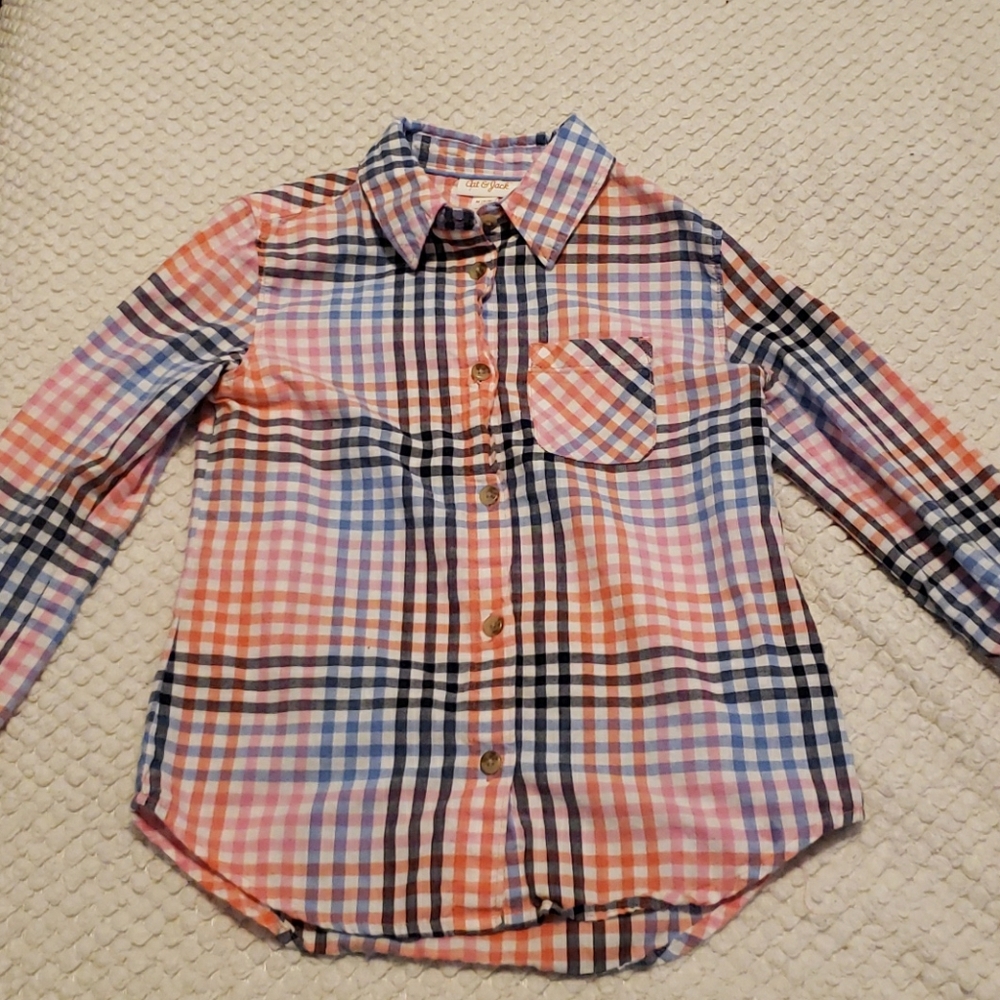 🏖$5 SALE! Girls plaid button down shirt